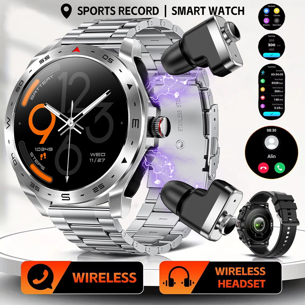 Smartwatch Noise Watches For Men - LIGE TWS Earbuds Bluetooth Headset Smartwatch