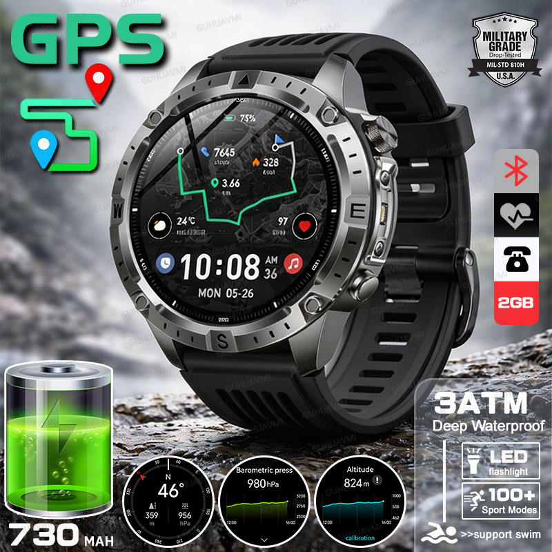 Smartwatch Watches For Men With Gps - 2026New Outdoor Military GPS Navigation Men