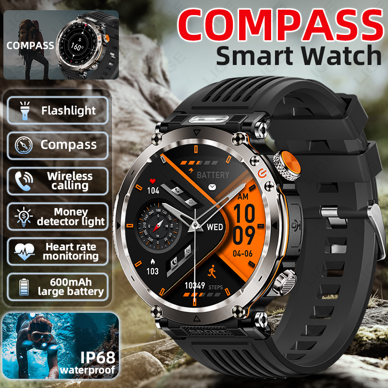 Watch Smart Smartwatch - New Military Outdoor Smartwatch Men Heart