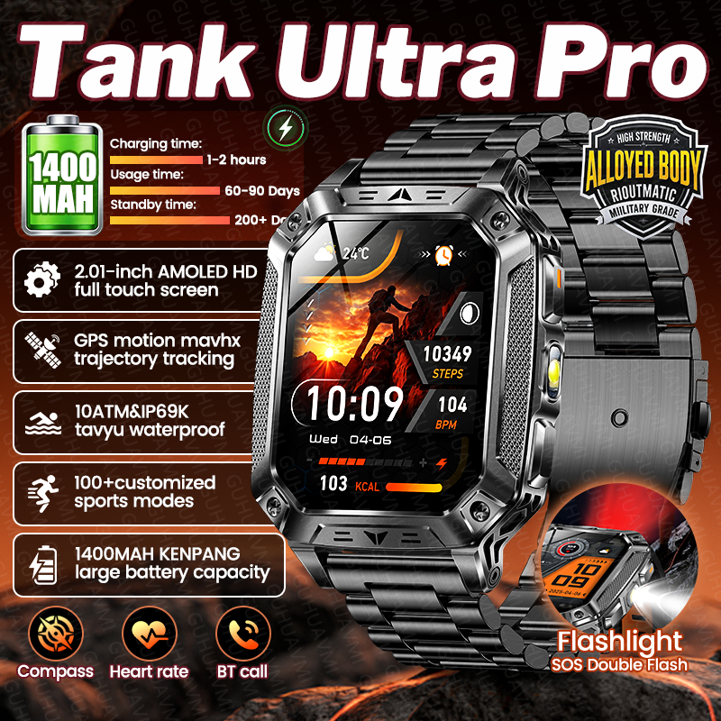 Smartwatch Watches For Men With Gps - 2026 New Military TANK Ultra PRO