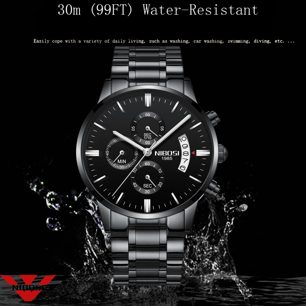 NIBOSI Stainless Steel Black Q - Smartwatch Watches For Men Brands avis et prix
