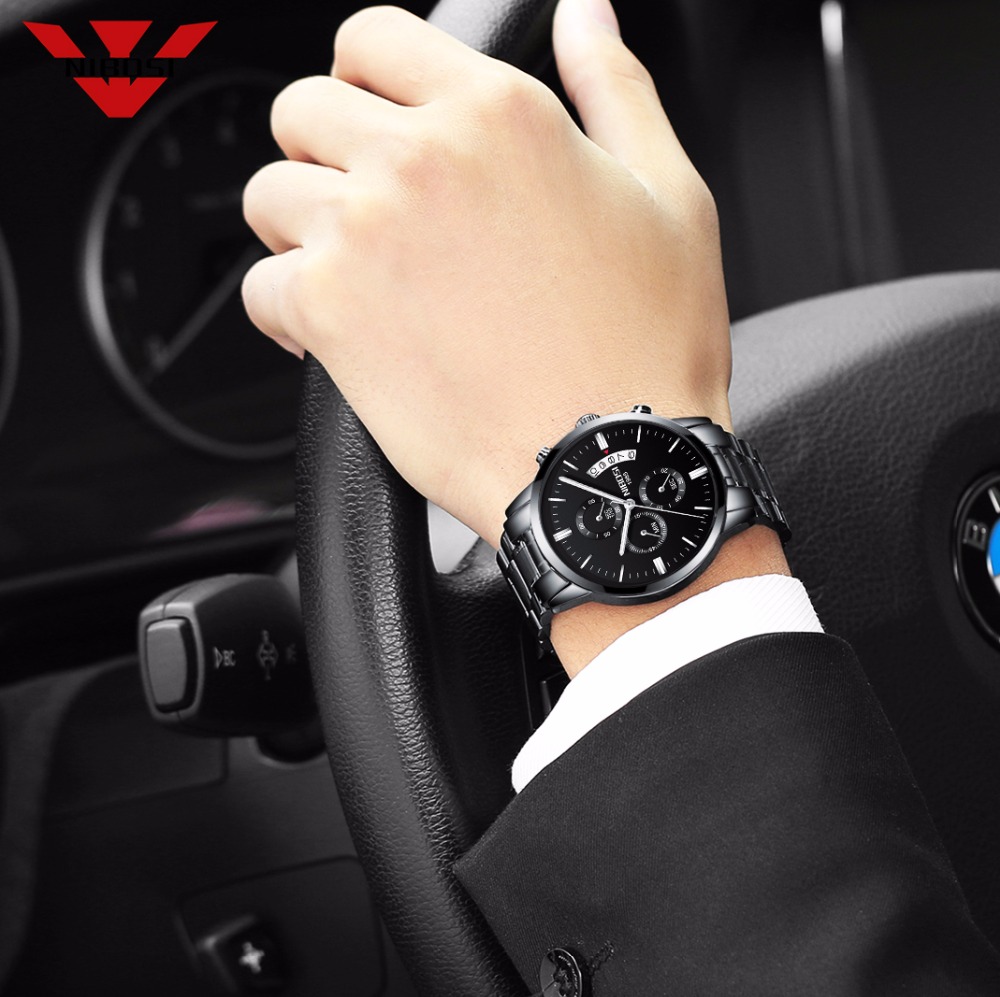 NIBOSI Stainless Steel Black Q - Smartwatch Watches For Men Brands avis et prix