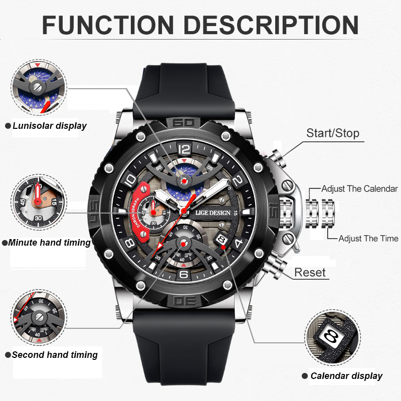 LIGE Top Brand Luxury Men Watc - Smartwatch Watches For Men Brands avis et prix