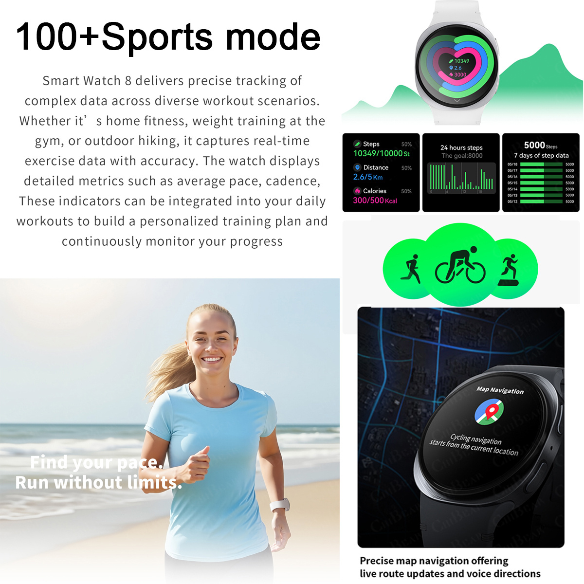2026 New Watches 8 Mini GPS Tr - Smartwatch Watches For Men With Gps avis et prix