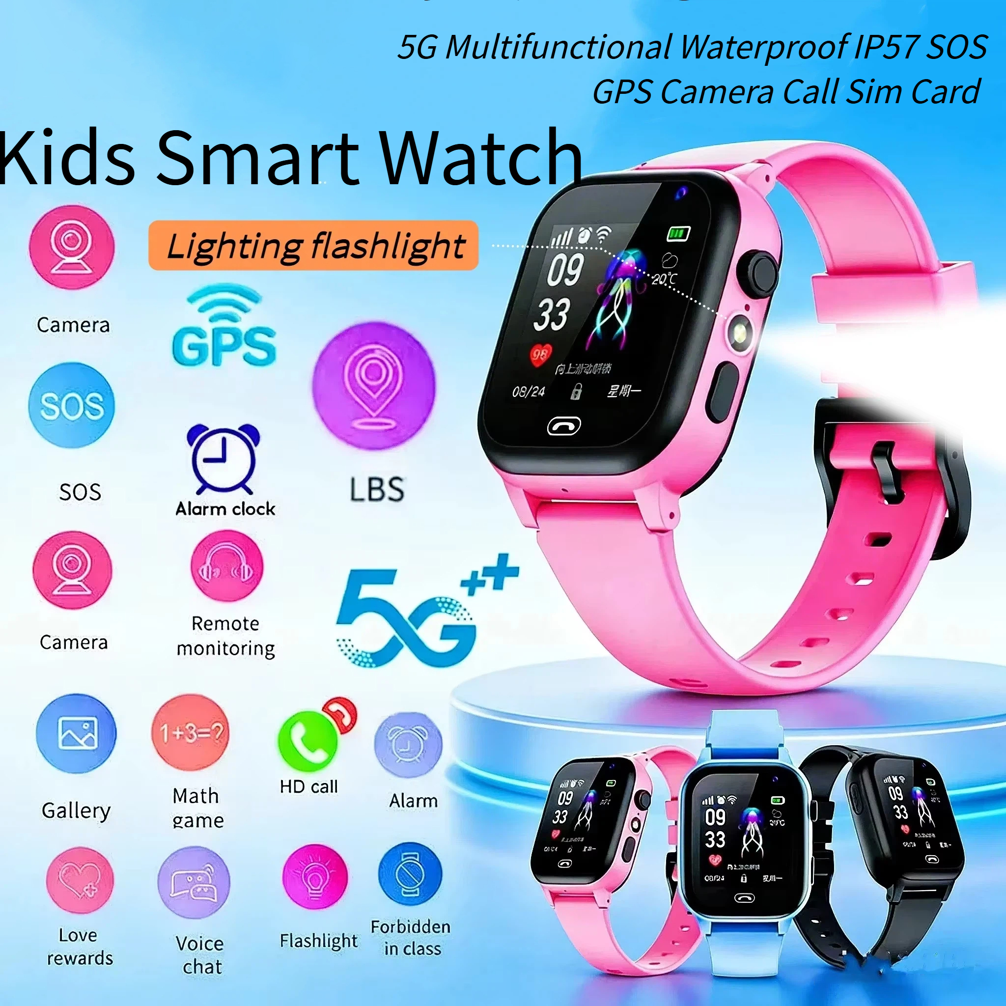 Lenovo Kids Smart Watch 5G GPS - Smartwatch Watches For Kid Boy With Gps avis et prix
