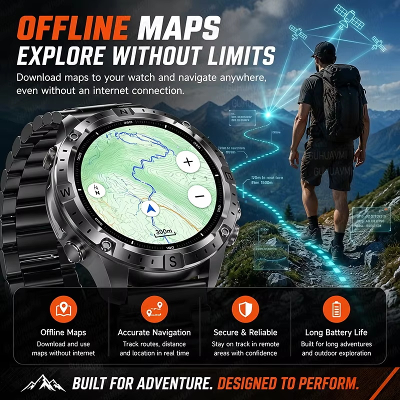 2026New Outdoor Military GPS N - Smartwatch Watches For Men With Gps avis et prix