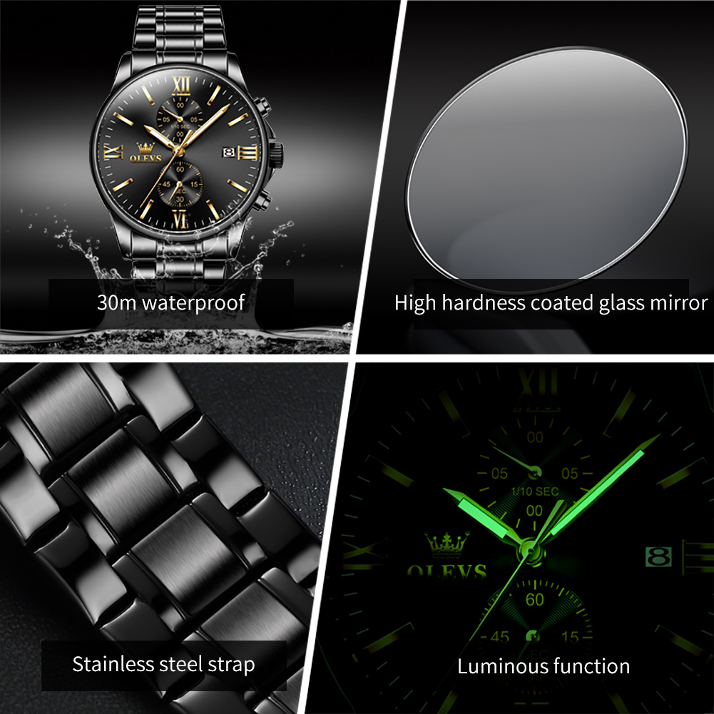 OLEVS 2886 Classic Black Quart - Smartwatch Watches For Men Brands avis et prix