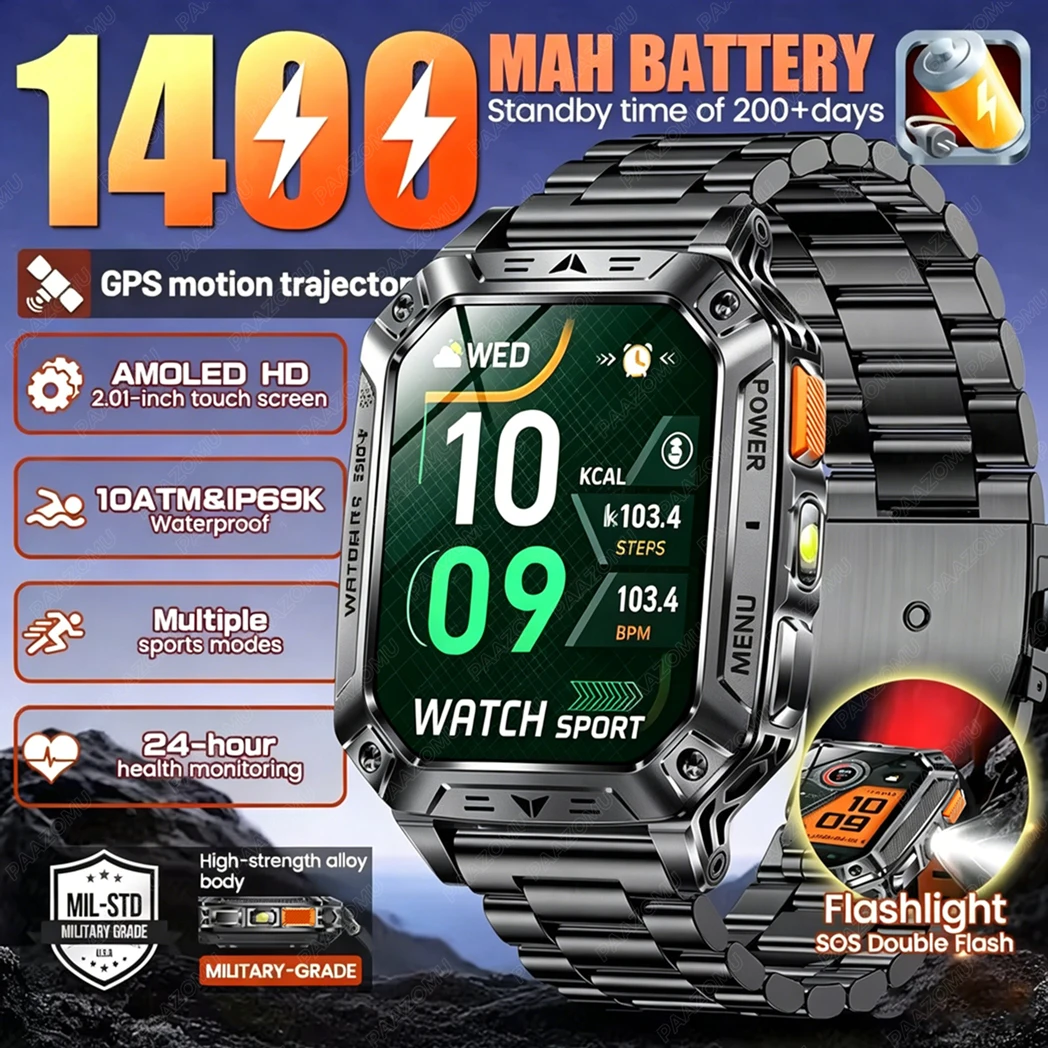 2026 New Built-in 1400mAh Supe - Smartwatch Watches For Men With Gps avis et prix