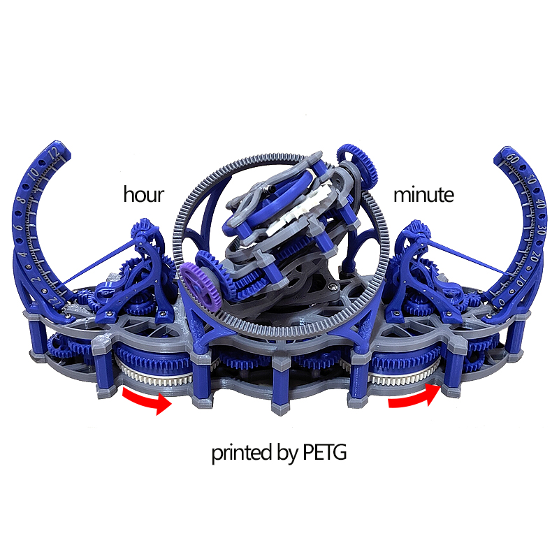 Random color 3d print tourbill - Skeleton Mechanical Watch avis et prix