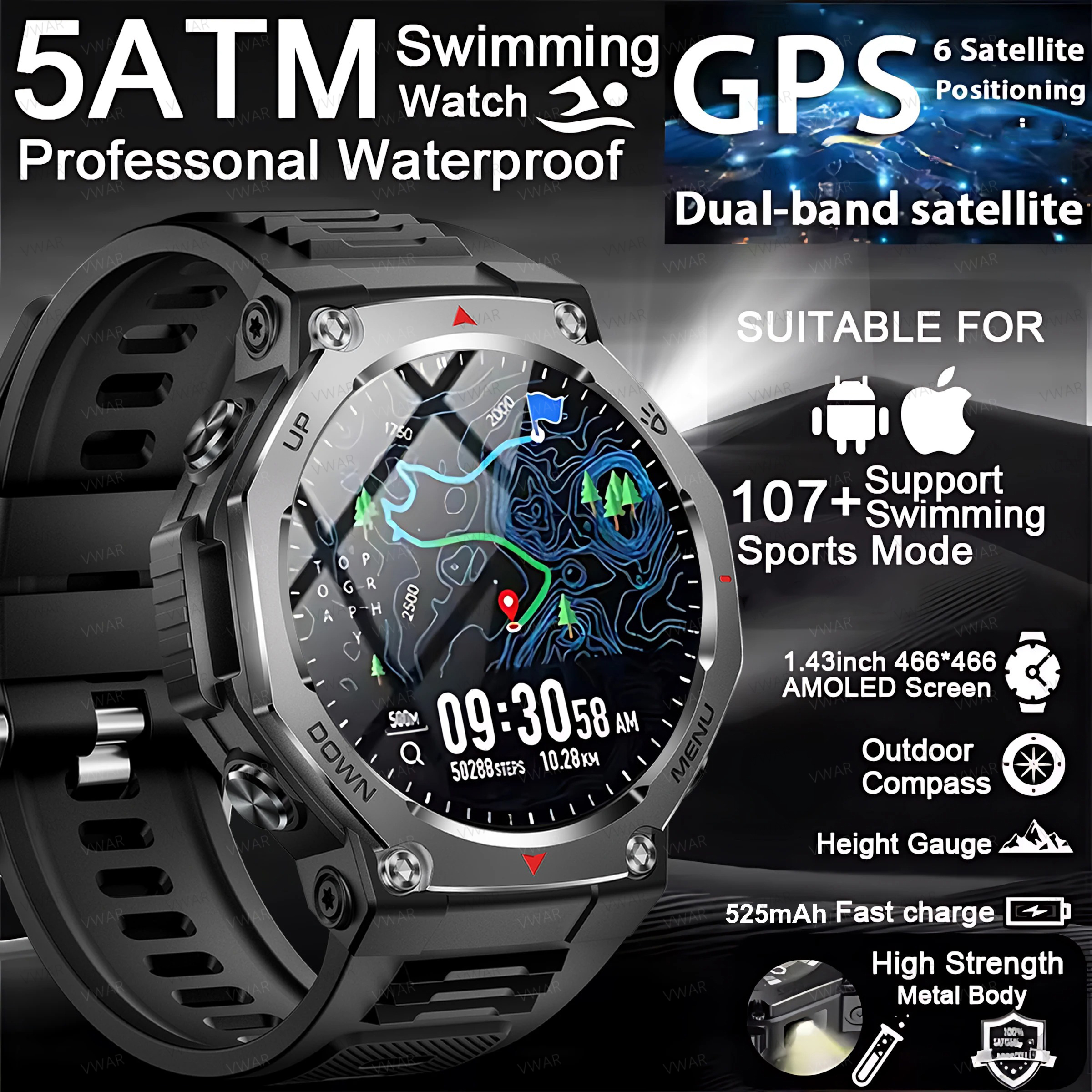 2025 New Military Smart Watch  - Watch Vs Amazfit avis et prix