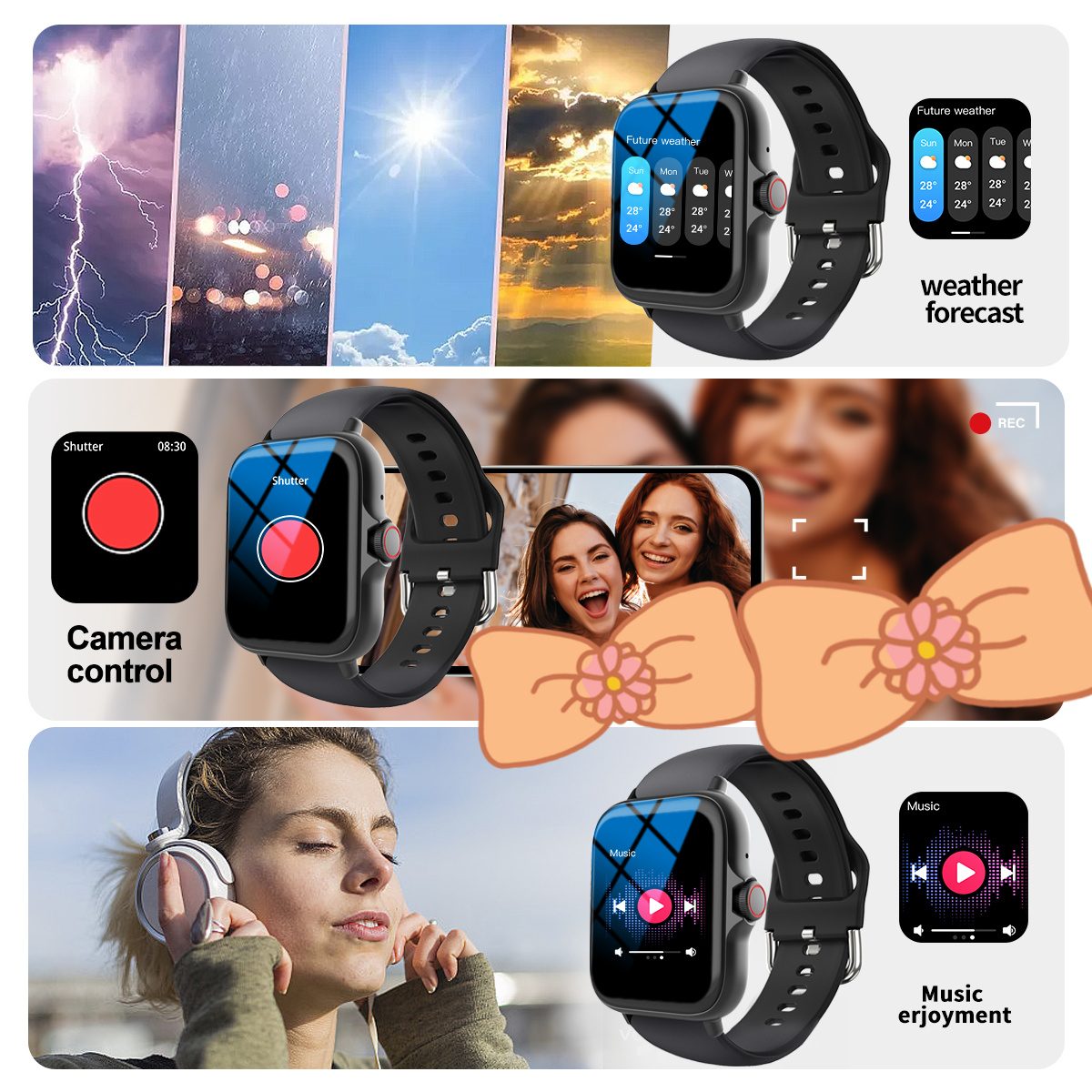 Smartwatch Sports Music Contro - Smartwatch Iphone Watches For Women avis et prix