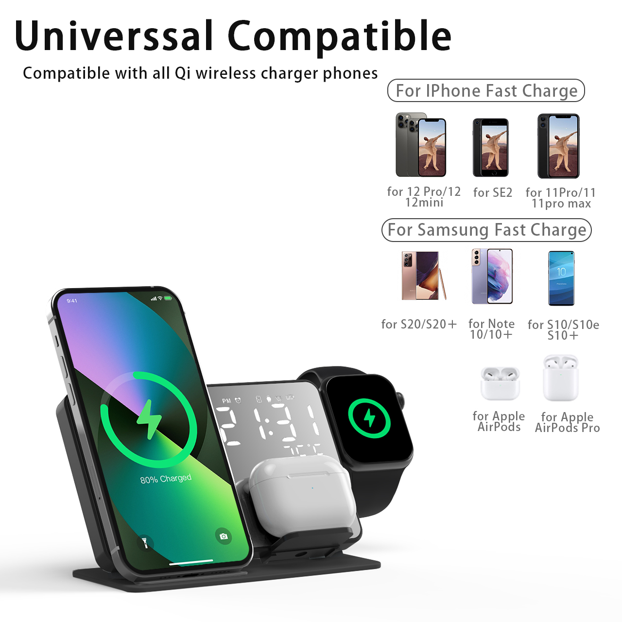 3 in 1 Wireless Charger For iP - Smartwatch Apple Watch avis et prix