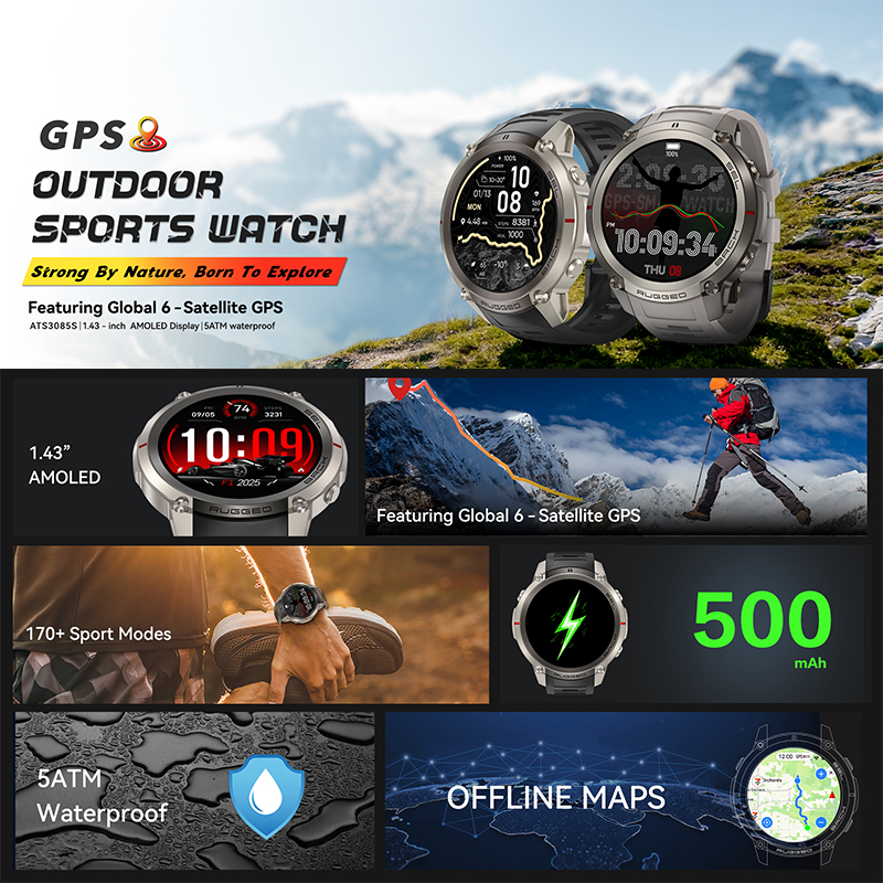 Global Six Satellite GPS Posit - Smartwatch Watches For Men With Gps avis et prix