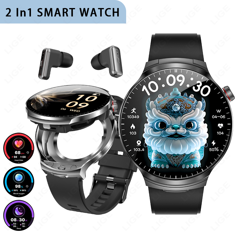 LIGE New TWS 2 in 1 Headset Sm - Smartwatch Noise Watches For Men avis et prix