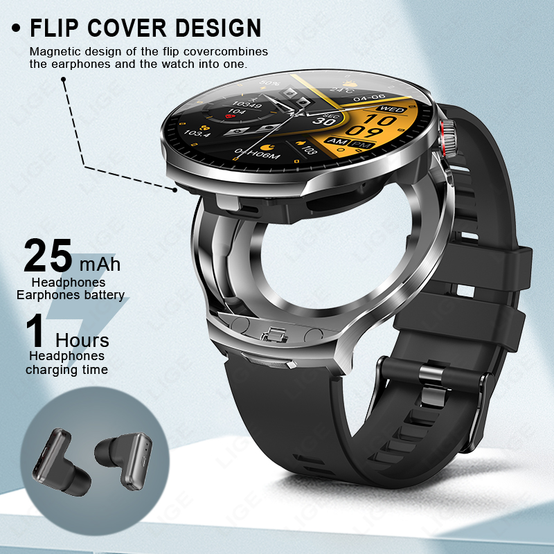 LIGE New TWS 2 in 1 Headset Sm - Smartwatch Noise Watches For Men avis et prix
