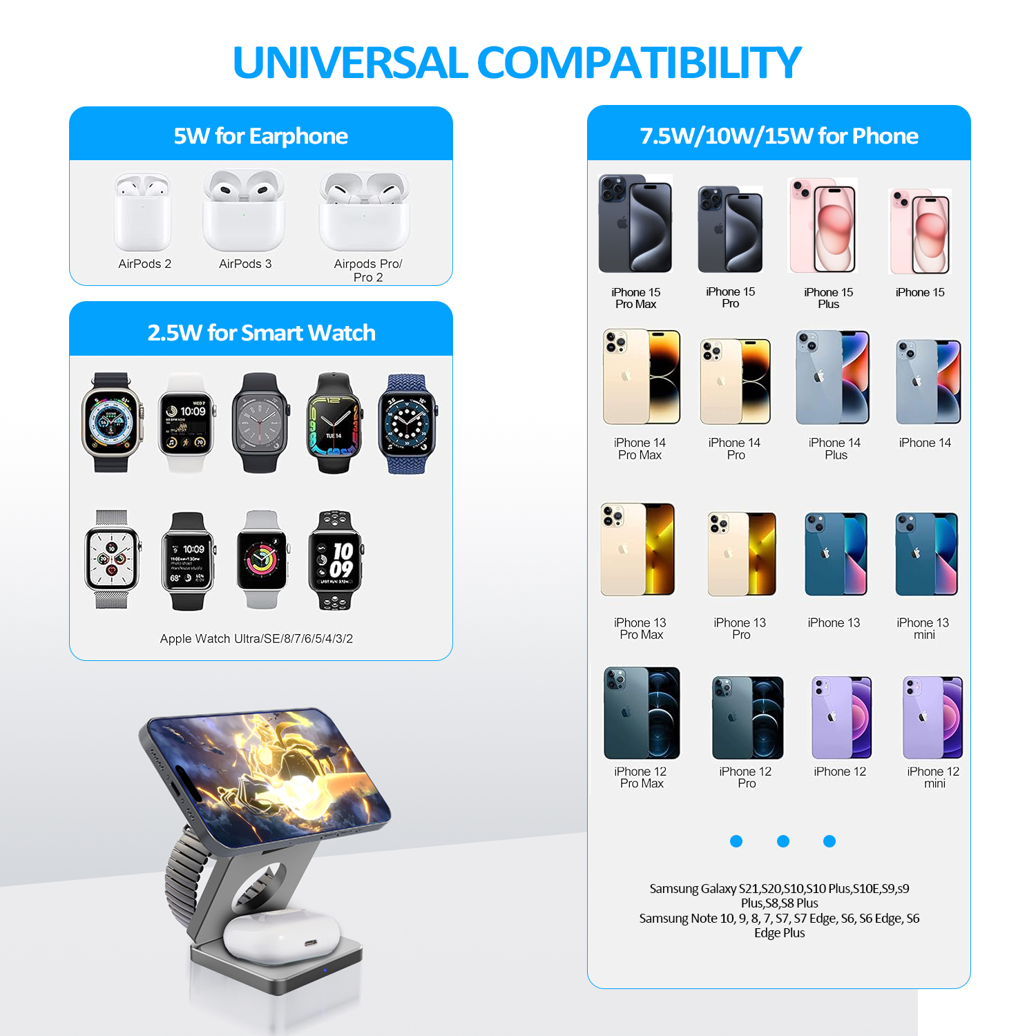 15W 3 in 1 Magnetic Wireless C - Smartwatch Apple Watch avis et prix
