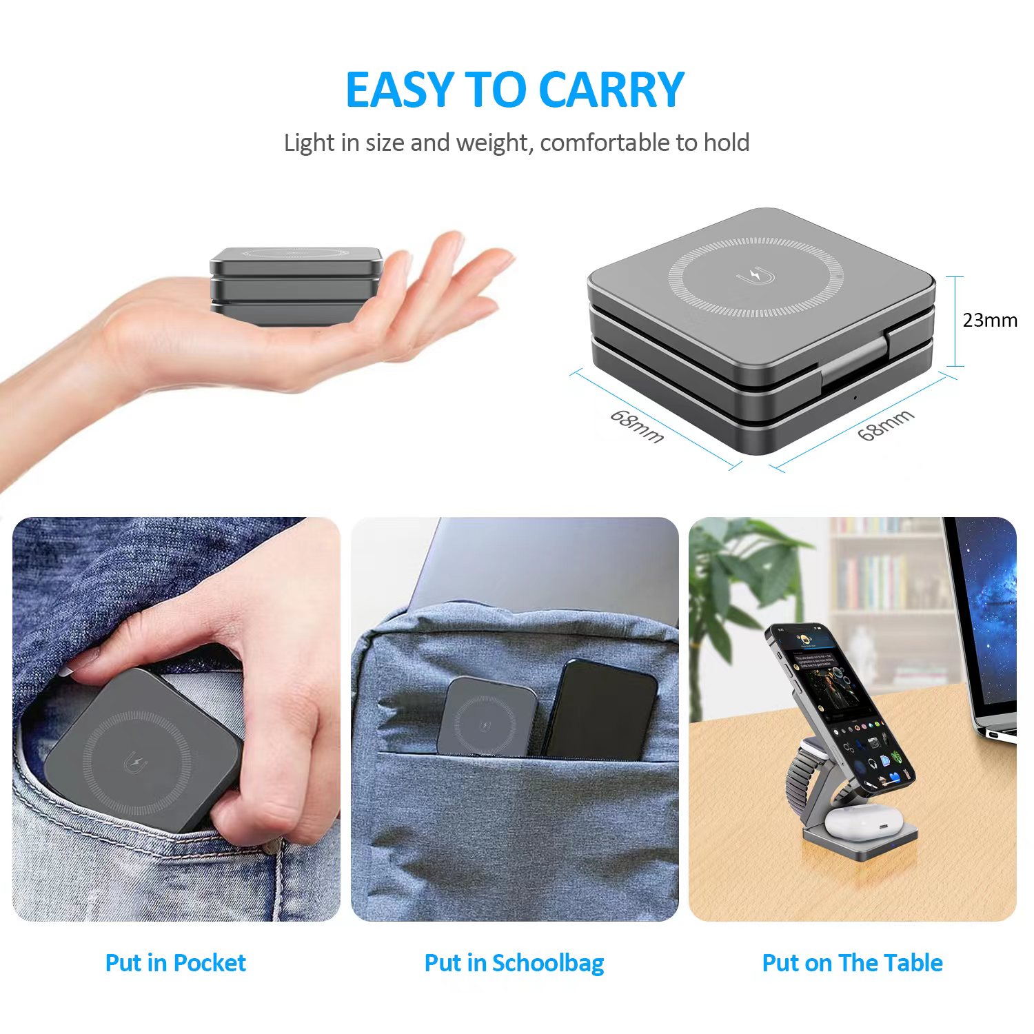 15W 3 in 1 Magnetic Wireless C - Smartwatch Apple Watch avis et prix