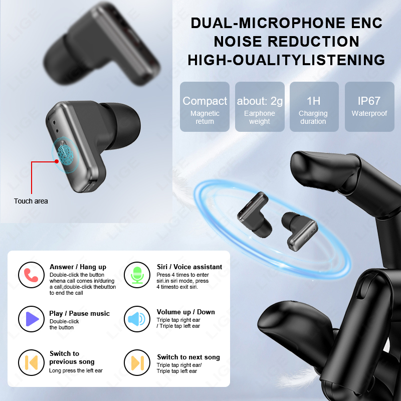 LIGE 2026 New TWS 2 in 1 Heads - Smartwatch Noise Watches For Men avis et prix
