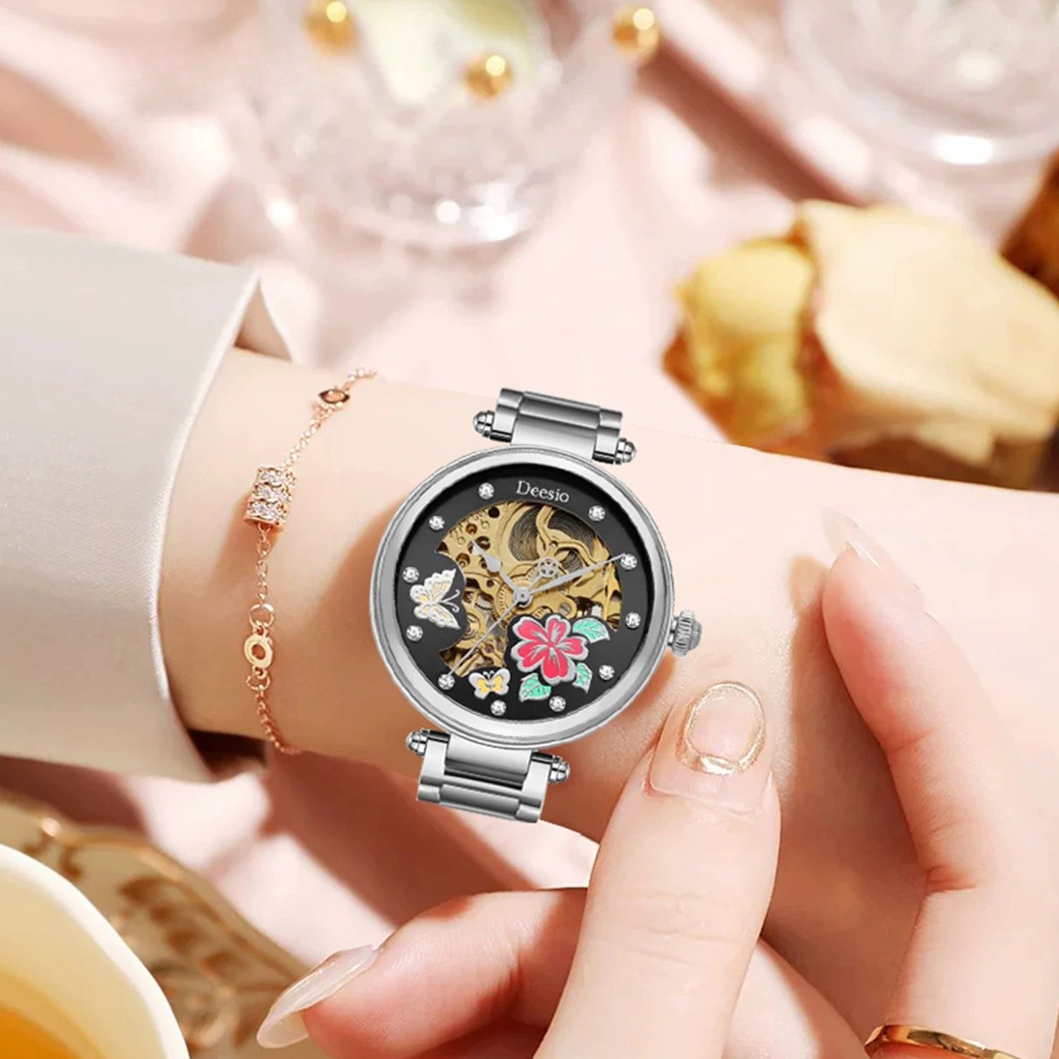 Deesio Butterfly Skeleton Dial - Skeleton Mechanical Watch avis et prix