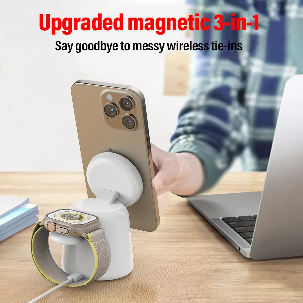 3 in 1 Magnetic Wireless Charg - Smartwatch Apple Watch avis et prix