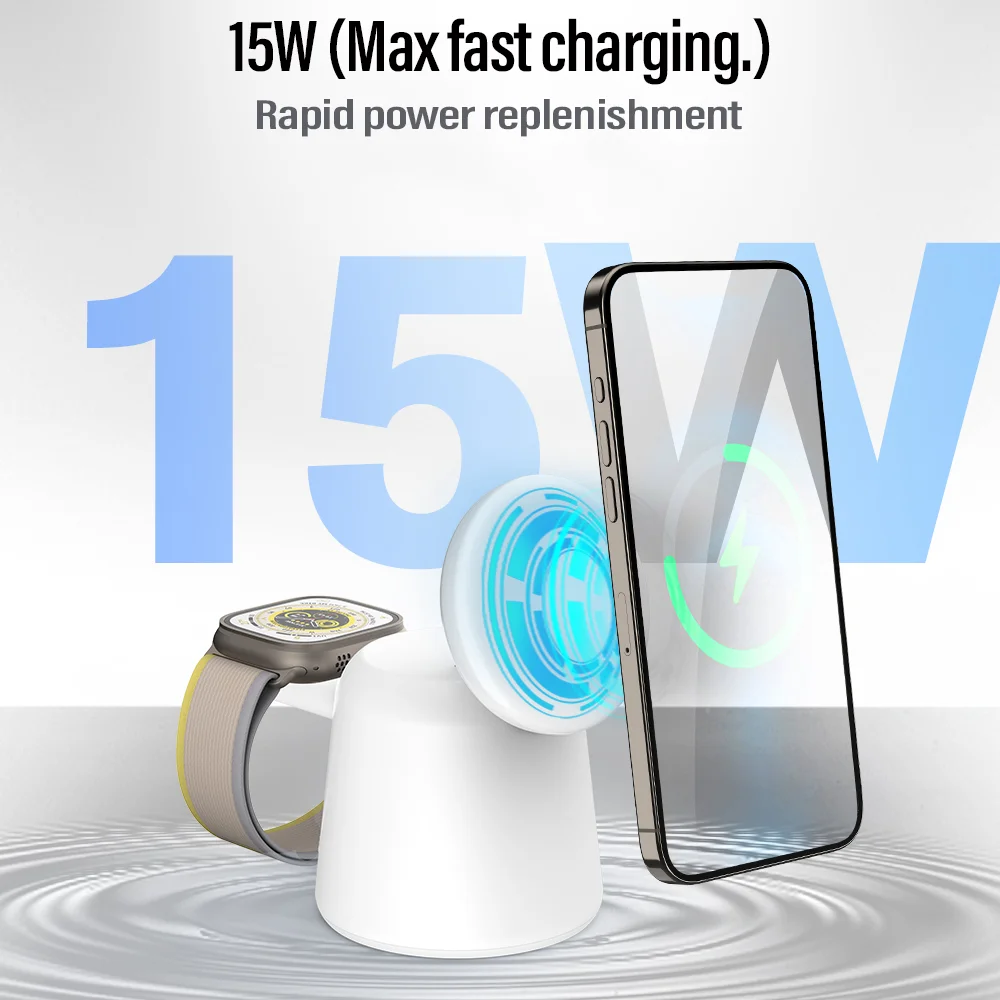 3 in 1 Magnetic Wireless Charg - Smartwatch Apple Watch avis et prix