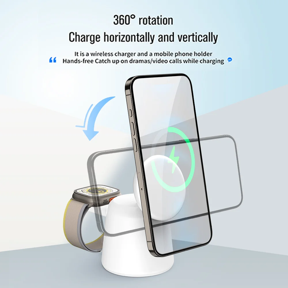 3 in 1 Magnetic Wireless Charg - Smartwatch Apple Watch avis et prix
