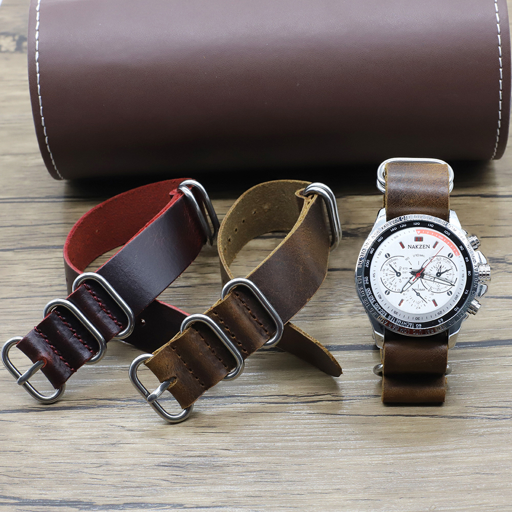 Genuine Leather Watch Band 18m - Nato Strap Nylon avis et prix