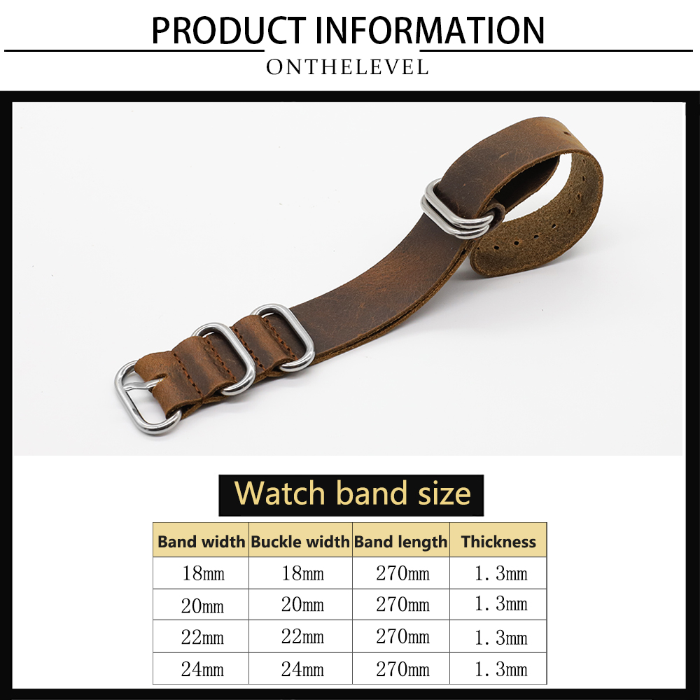 Genuine Leather Watch Band 18m - Nato Strap Nylon avis et prix