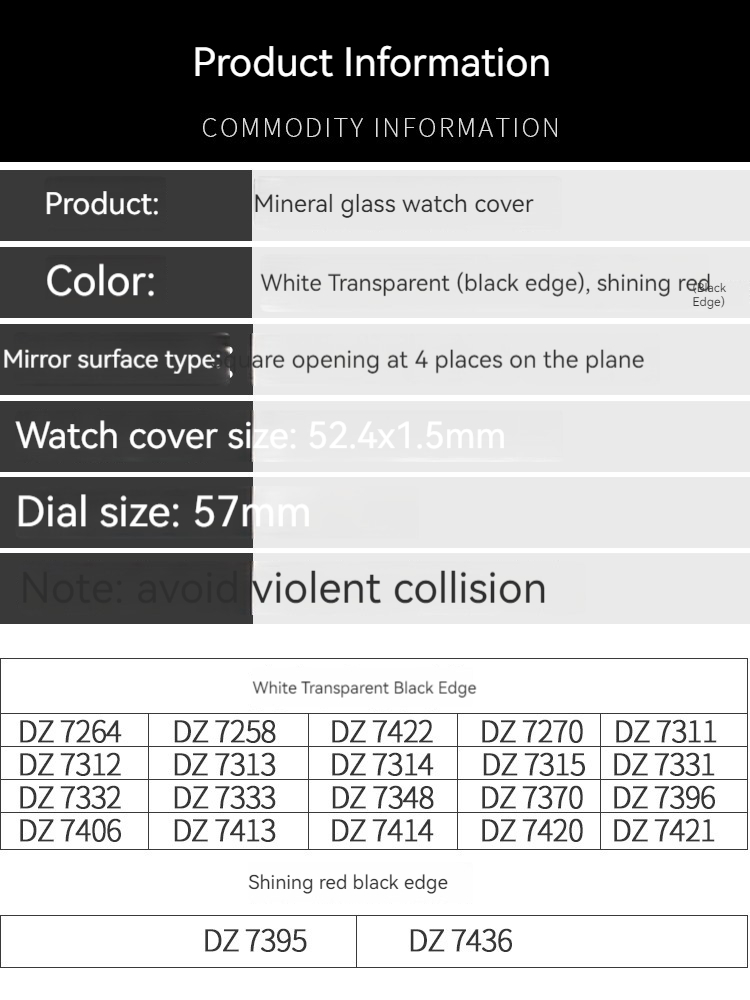 Mineral glass For Diesel DZ431 - Watch Esim avis et prix