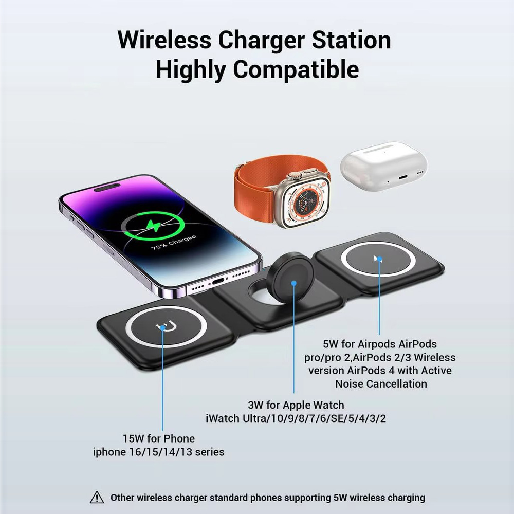 3-in-1 Magnetic Folding Wirele - Smartwatch Apple Watch avis et prix
