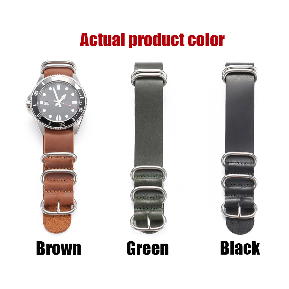 Vintage Genuine Leather Watch  - Nato Strap Nylon avis et prix
