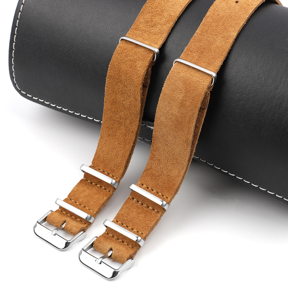 Soft Retro Suede Genuine Leath - Nato Strap Nylon avis et prix