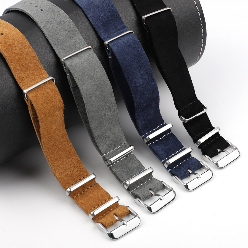 Soft Retro Suede Genuine Leath - Nato Strap Nylon avis et prix
