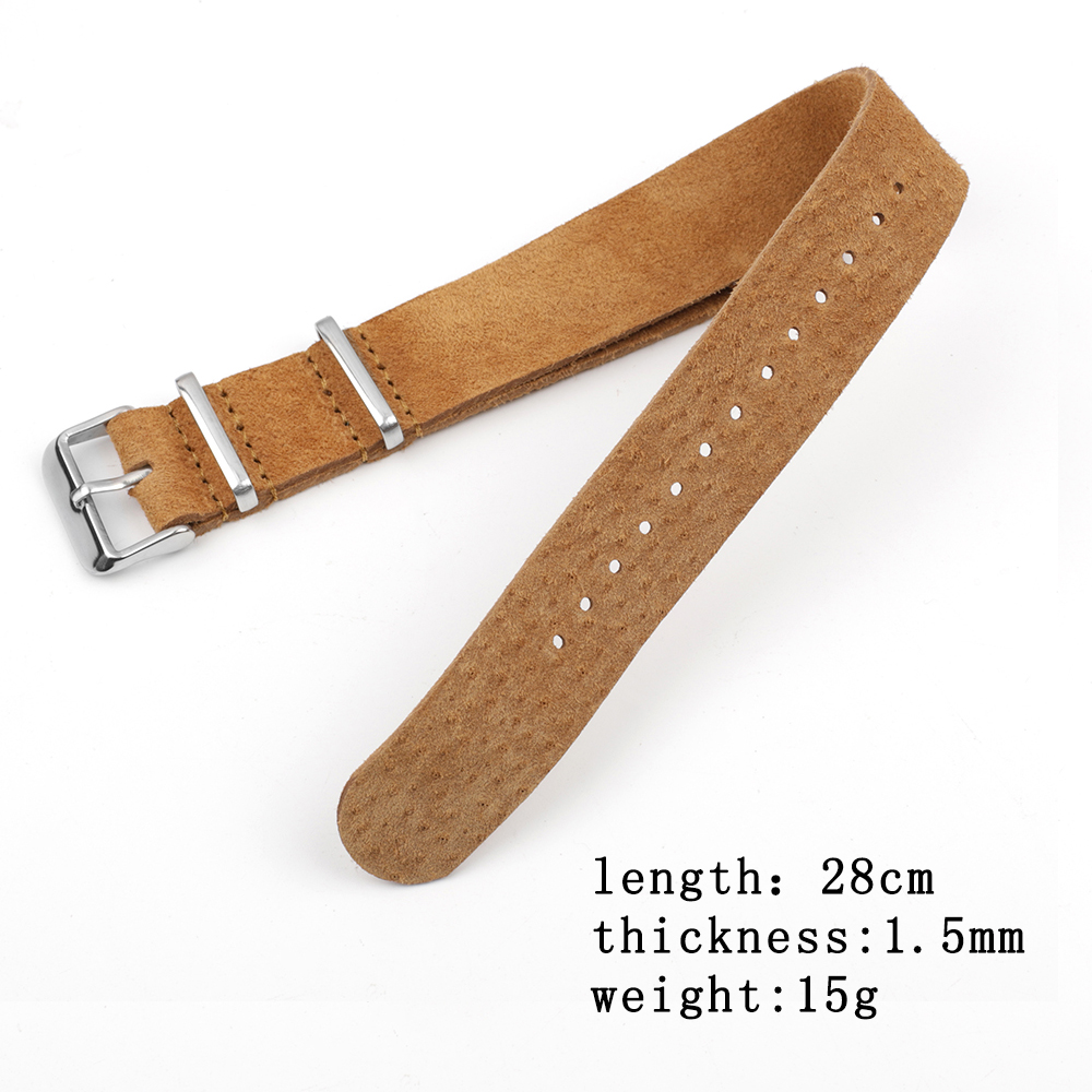Soft Retro Suede Genuine Leath - Nato Strap Nylon avis et prix