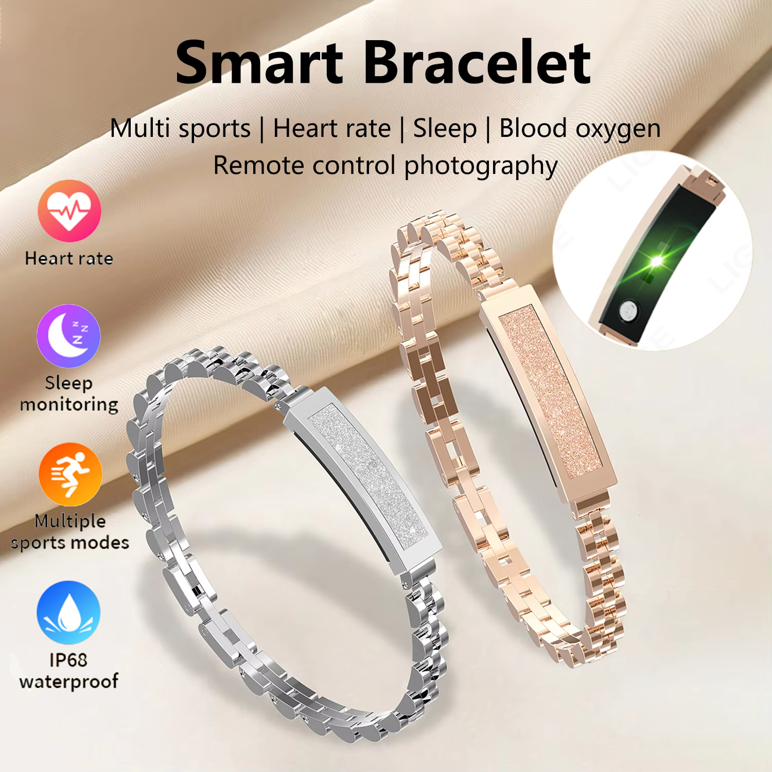 Fashion Couple Chain Smart Bra - Couple Watches Smartwatch avis et prix