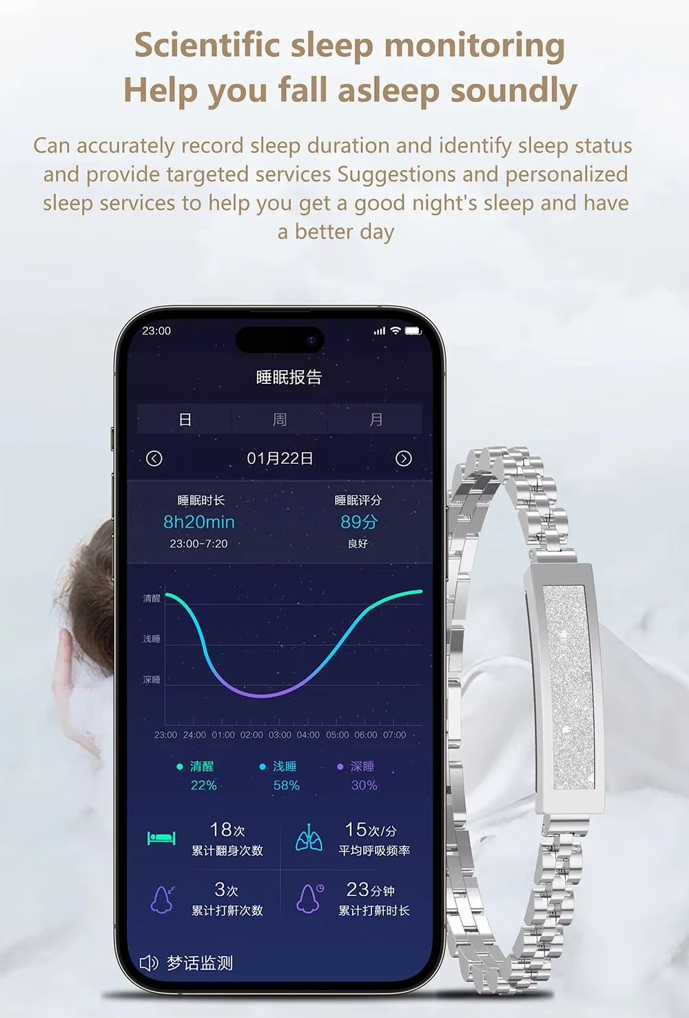 Fashion Couple Chain Smart Bra - Couple Watches Smartwatch avis et prix