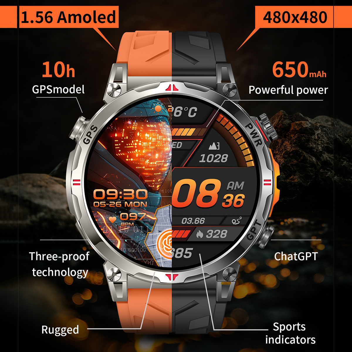 VWAR Air5 Ultra GPS Smartwatch - Watch Vs Amazfit avis et prix