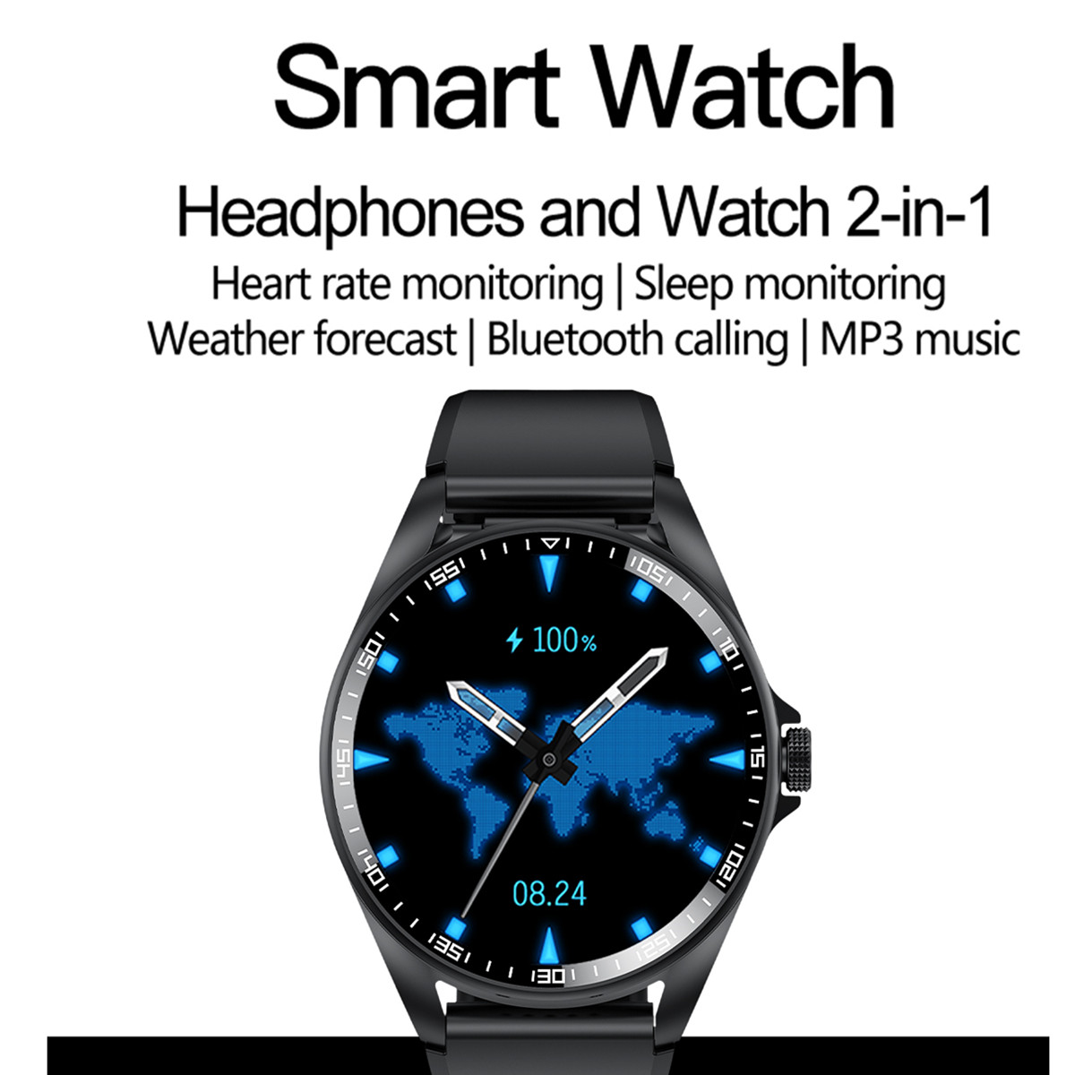 Smart Watch 2 in 1 with Headph - Smartwatch Watches Wallpaper avis et prix