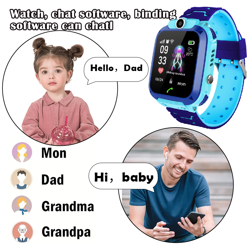 Q12B Kids Smart Watch with SOS - Smartwatch Watches For Kid Boy With Gps avis et prix
