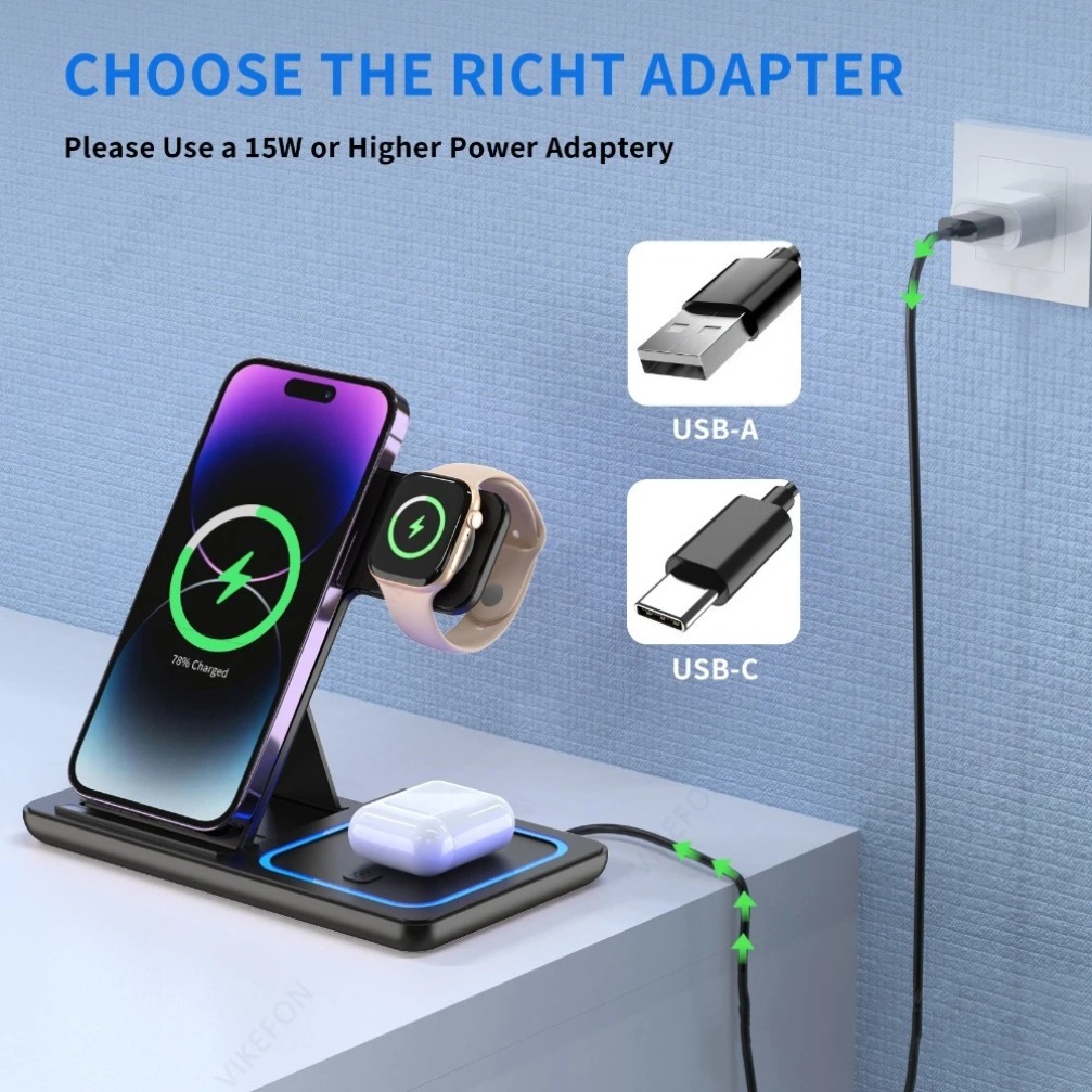 Foldable 3 in 1 Wireless Charg - Smartwatch Apple Watch avis et prix
