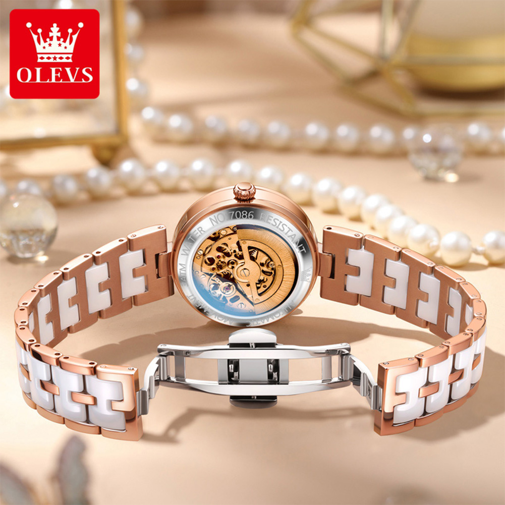 OLEVS Fashion Ceramic Skeleton - Skeleton Mechanical Watch avis et prix