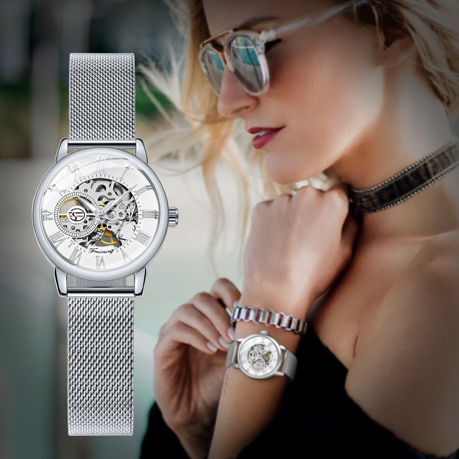 Forsining Silver Skeleton Mech - Skeleton Mechanical Watch avis et prix