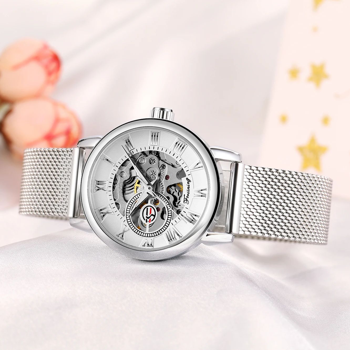 Forsining Silver Skeleton Mech - Skeleton Mechanical Watch avis et prix