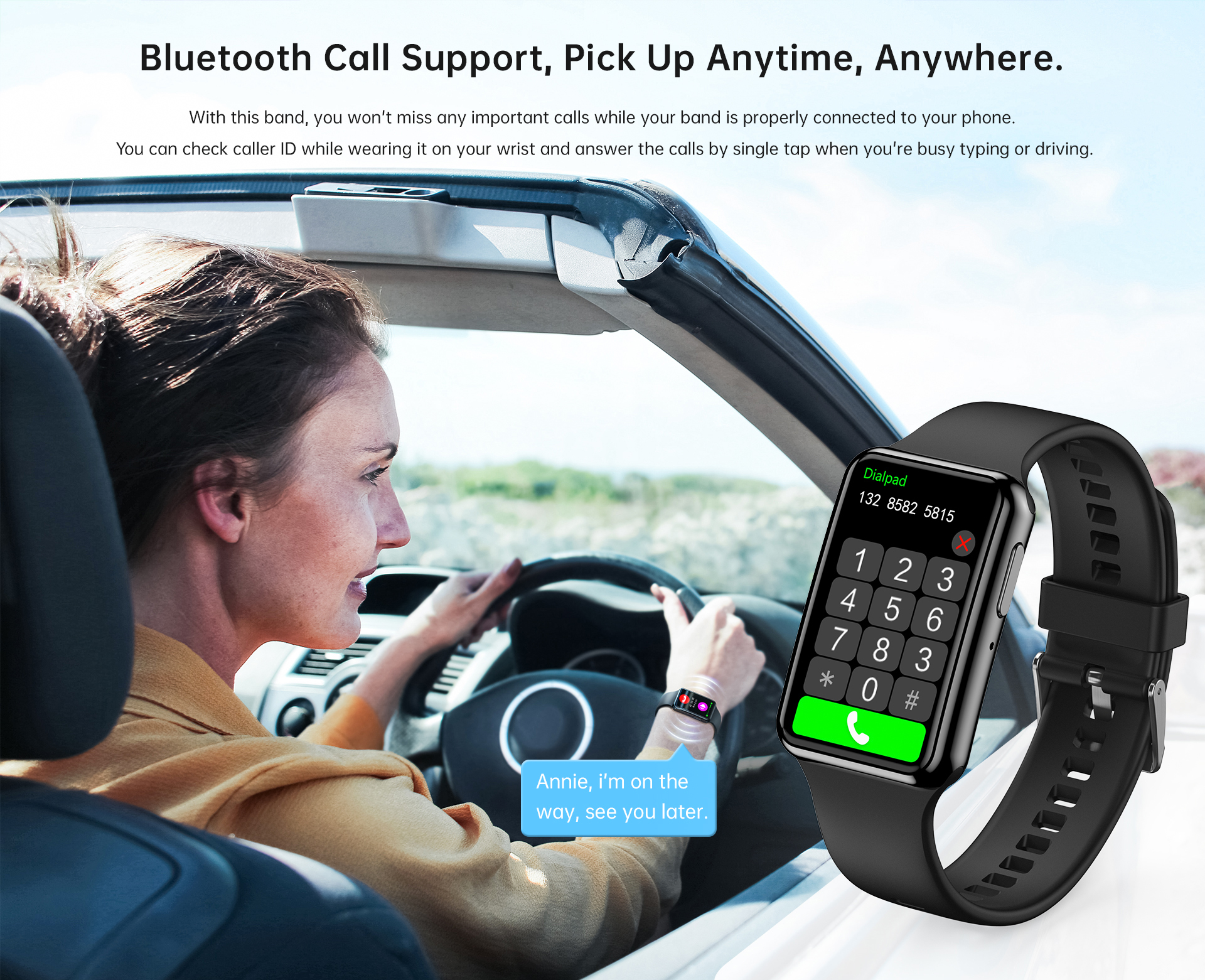 1.47 Inch BT Call Smart Band H - Watch Smart Smartwatch avis et prix