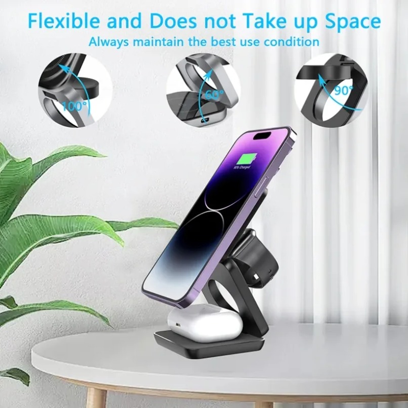 3 in 1 Foldable Magnetic Wirel - Smartwatch Apple Watch avis et prix