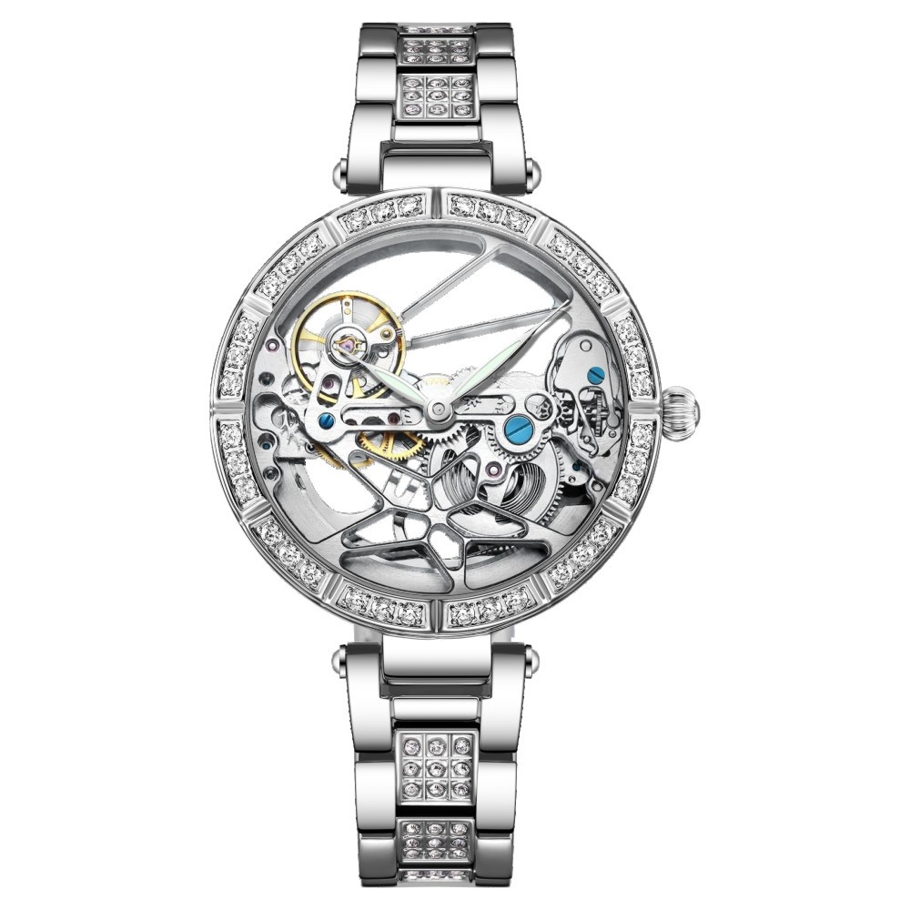 Luxury Skeleton Silver Dial Fa - Skeleton Mechanical Watch avis et prix