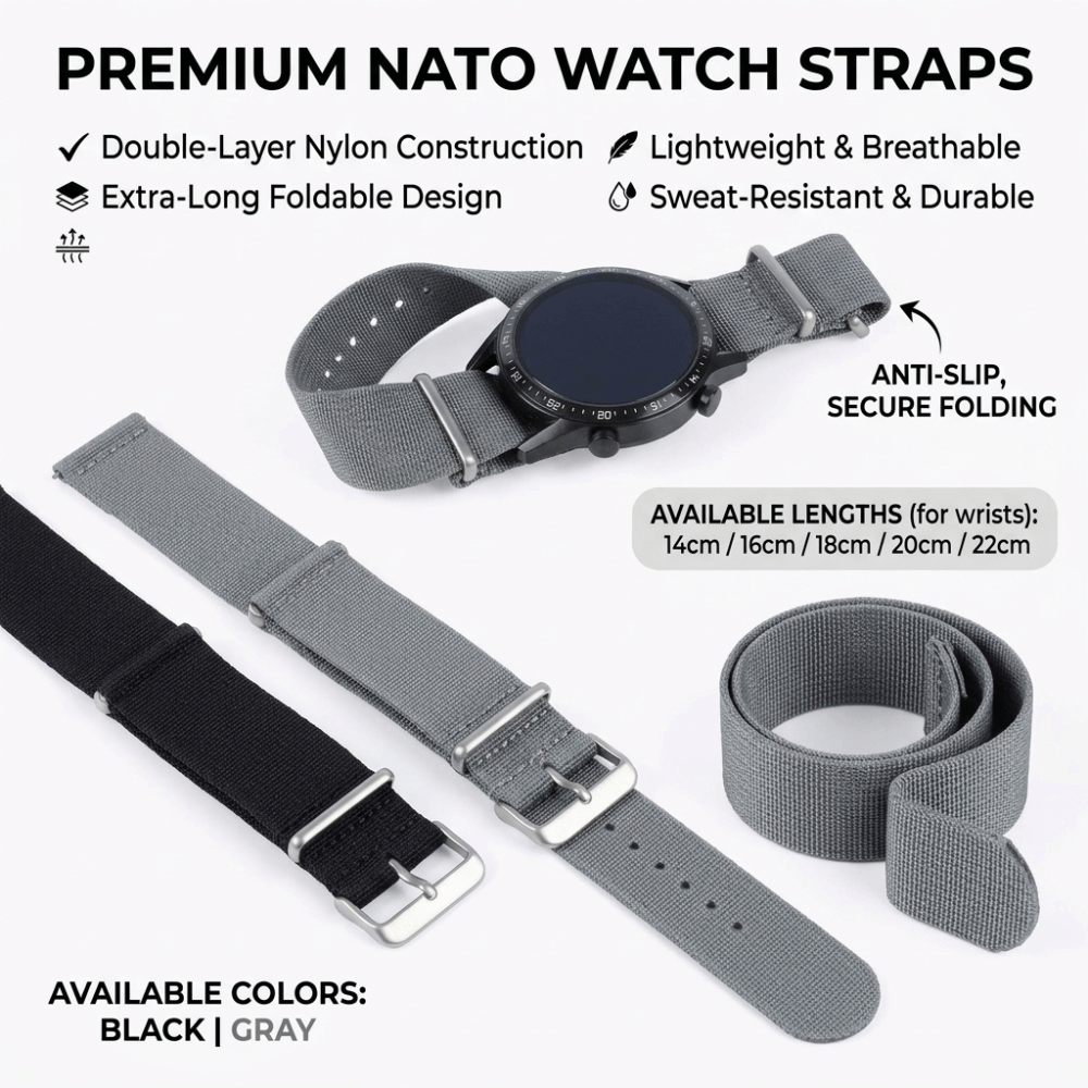 14/16/18/20/22mm NATO Watch Ba - Nato Strap Nylon avis et prix