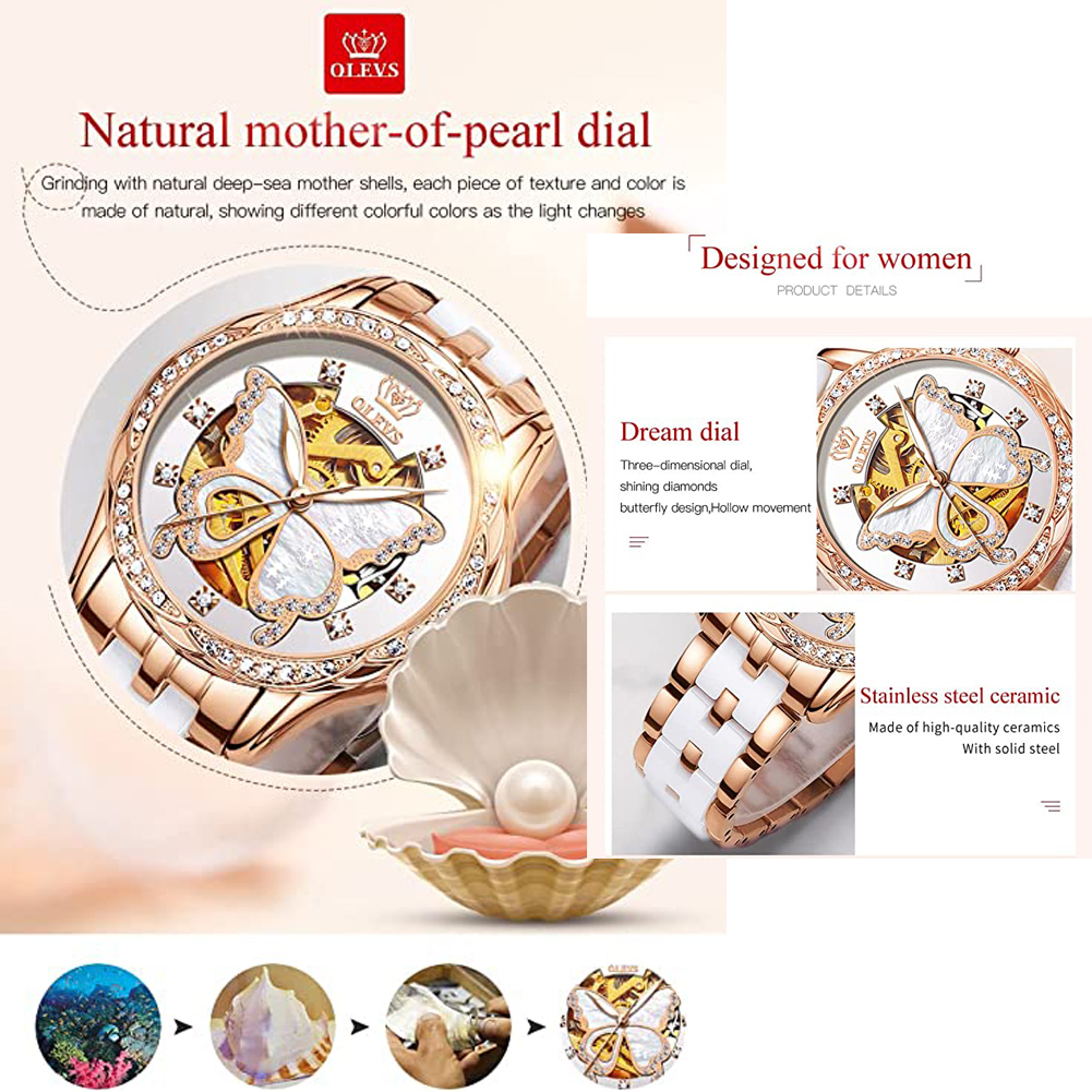 OLEVS Women's Automatic Watche - Skeleton Mechanical Watch avis et prix